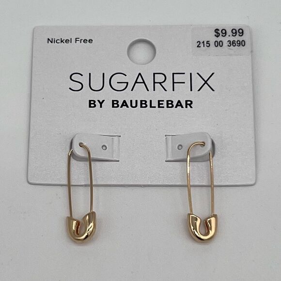 BaubleBar Jewelry - SUGARFIX by BaubleBar Gold Safety Pin Threader Earrings in Gold